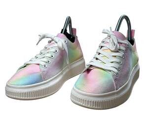 BP Sonny Fabric Rainbow Tie Dye Low Top Lace Up Sneakers New No Box Size 7